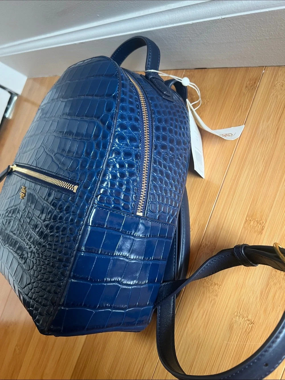 Tory Burch Croc Embossed Mini Backpack Women's Leather Backpack